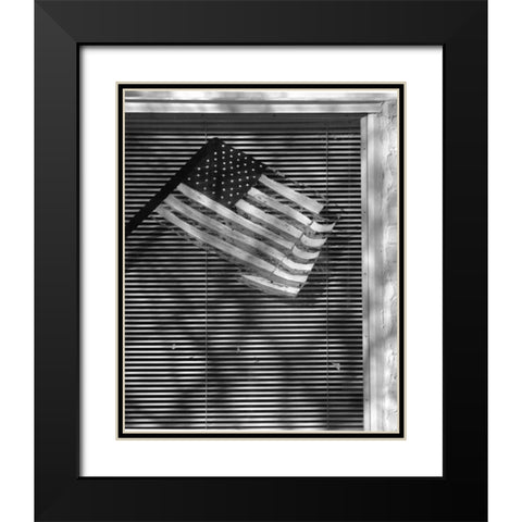 Window Flag II Black Modern Wood Framed Art Print with Double Matting by Larson, Scott