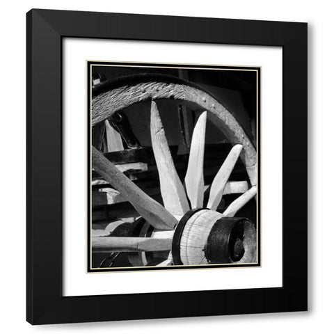 Wagon Wheel I Black Modern Wood Framed Art Print with Double Matting by Larson, Scott