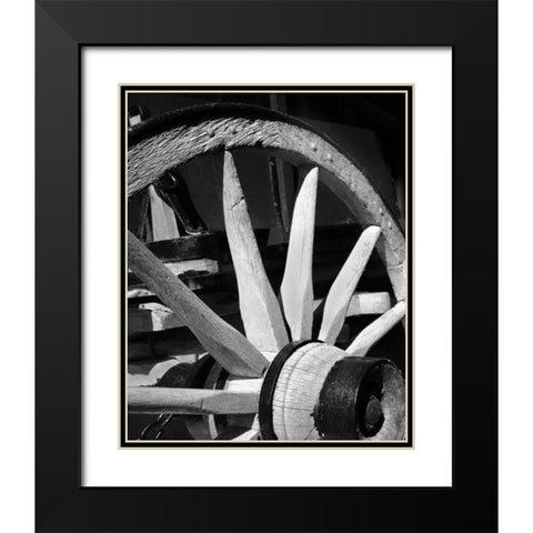 Wagon Wheel I Black Modern Wood Framed Art Print with Double Matting by Larson, Scott
