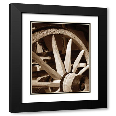 Wagon Wheel III Black Modern Wood Framed Art Print with Double Matting by Larson, Scott
