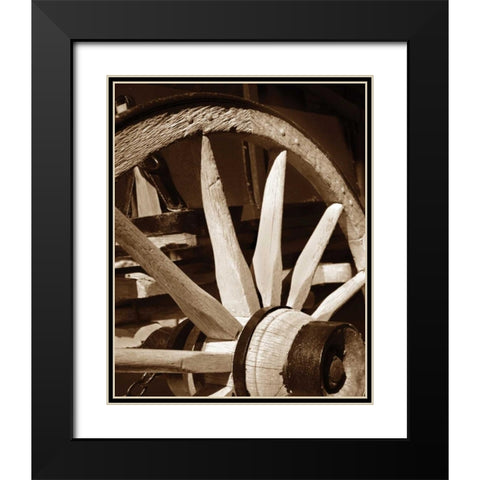 Wagon Wheel III Black Modern Wood Framed Art Print with Double Matting by Larson, Scott