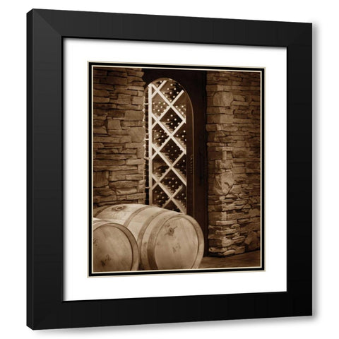 Wine Cellar II Black Modern Wood Framed Art Print with Double Matting by Larson, Scott
