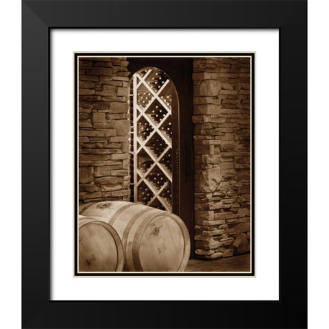 Wine Cellar II Black Modern Wood Framed Art Print with Double Matting by Larson, Scott
