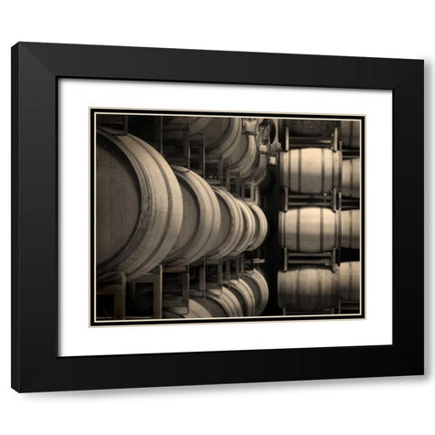 Winery VII Black Modern Wood Framed Art Print with Double Matting by Larson, Scott