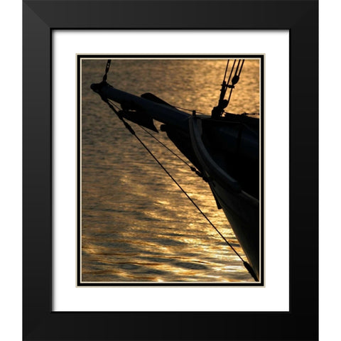 Sunset Sail I Black Modern Wood Framed Art Print with Double Matting by Larson, Scott