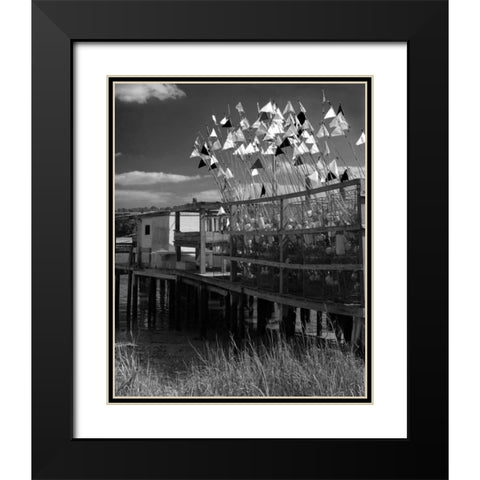Estuary II Black Modern Wood Framed Art Print with Double Matting by Larson, Scott