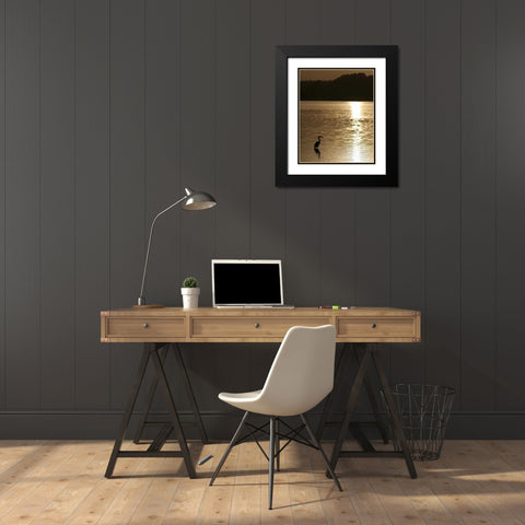 Estuary IV Black Modern Wood Framed Art Print with Double Matting by Larson, Scott