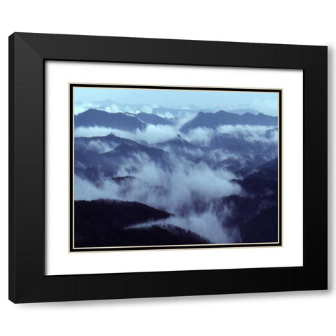 Smokey Mountains I Black Modern Wood Framed Art Print with Double Matting by Larson, Scott