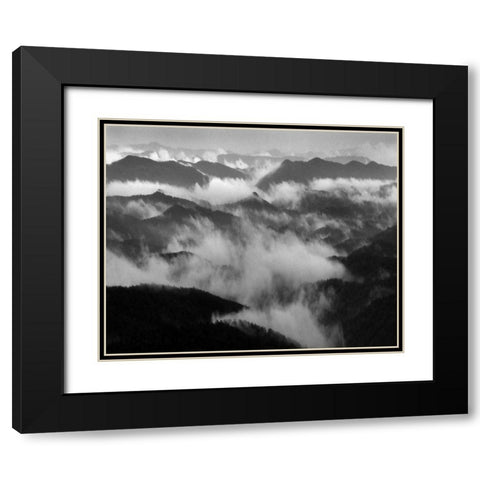 Smokey Mountains II Black Modern Wood Framed Art Print with Double Matting by Larson, Scott