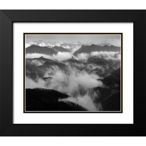Smokey Mountains II Black Modern Wood Framed Art Print with Double Matting by Larson, Scott