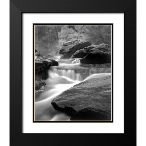 Moving Water IV Black Modern Wood Framed Art Print with Double Matting by Larson, Scott
