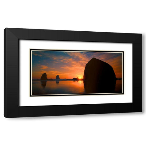 Cannon Beach III Black Modern Wood Framed Art Print with Double Matting by Leahy, Ike