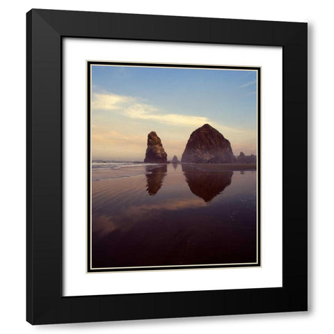 Cannon Beach X Black Modern Wood Framed Art Print with Double Matting by Leahy, Ike