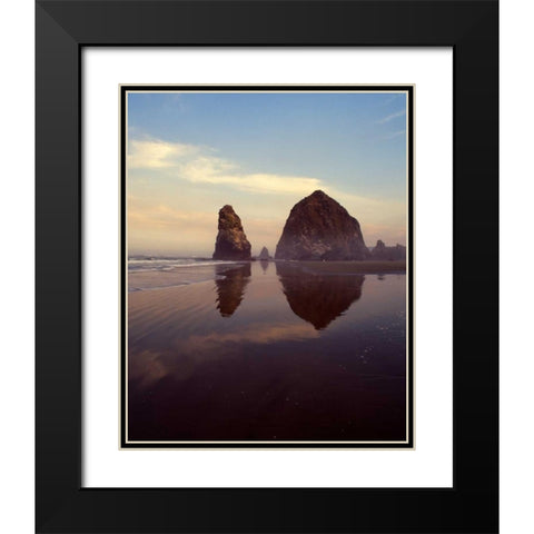 Cannon Beach X Black Modern Wood Framed Art Print with Double Matting by Leahy, Ike