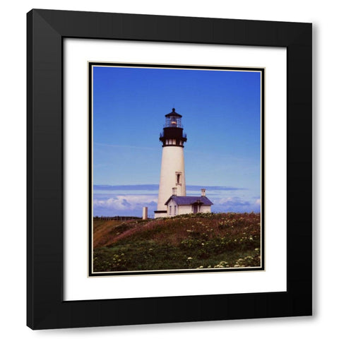 Newport Lighthouse Black Modern Wood Framed Art Print with Double Matting by Leahy, Ike