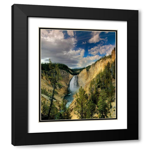 Yellowstone Falls Black Modern Wood Framed Art Print with Double Matting by Leahy, Ike