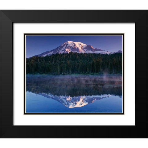 Mt. Rainier I Black Modern Wood Framed Art Print with Double Matting by Leahy, Ike