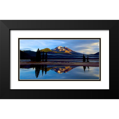 South Sister V Black Modern Wood Framed Art Print with Double Matting by Leahy, Ike
