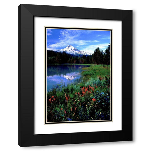Mt. Hood III Black Modern Wood Framed Art Print with Double Matting by Leahy, Ike
