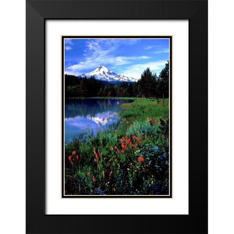 Mt. Hood III Black Modern Wood Framed Art Print with Double Matting by Leahy, Ike