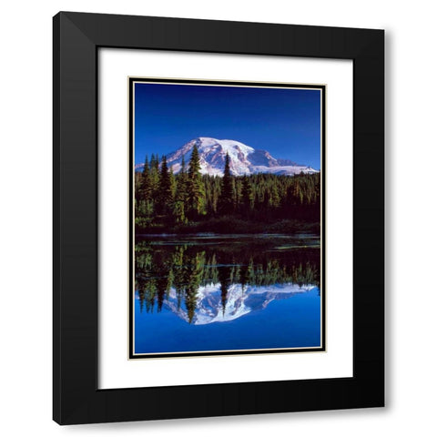 Mt. Rainier III Black Modern Wood Framed Art Print with Double Matting by Leahy, Ike