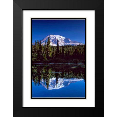 Mt. Rainier III Black Modern Wood Framed Art Print with Double Matting by Leahy, Ike