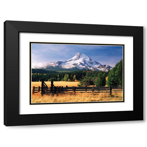 Mt. Hood X Black Modern Wood Framed Art Print with Double Matting by Leahy, Ike