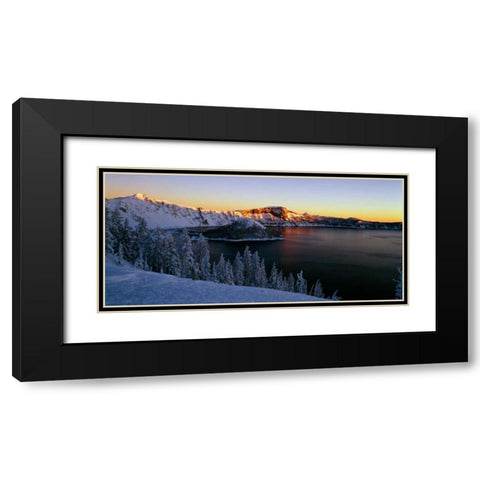 Crater Lake II Black Modern Wood Framed Art Print with Double Matting by Leahy, Ike