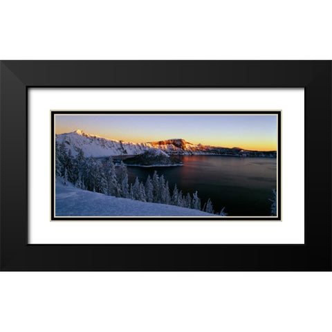 Crater Lake II Black Modern Wood Framed Art Print with Double Matting by Leahy, Ike