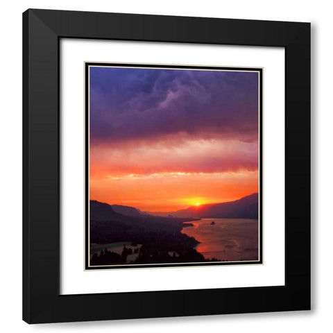 Columbia River Gorge III Black Modern Wood Framed Art Print with Double Matting by Leahy, Ike
