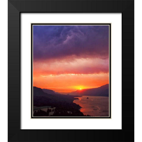 Columbia River Gorge III Black Modern Wood Framed Art Print with Double Matting by Leahy, Ike