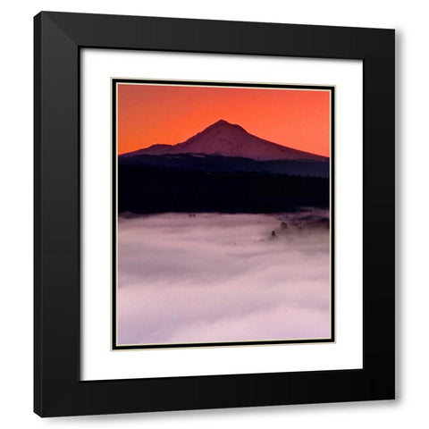 Mt. Hood XX Black Modern Wood Framed Art Print with Double Matting by Leahy, Ike