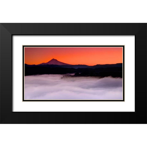 Mt. Hood XXIV Black Modern Wood Framed Art Print with Double Matting by Leahy, Ike