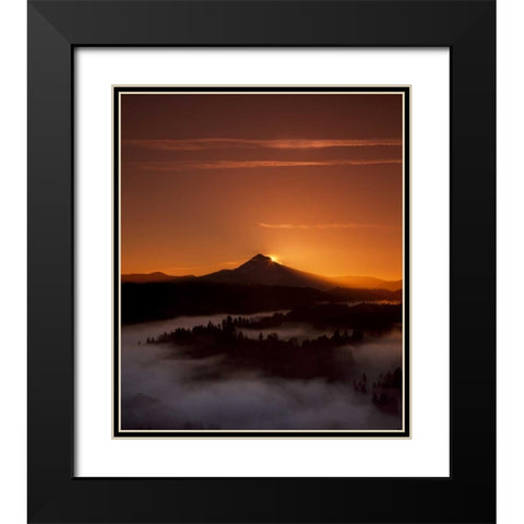 Mt. Hood XXVI Black Modern Wood Framed Art Print with Double Matting by Leahy, Ike