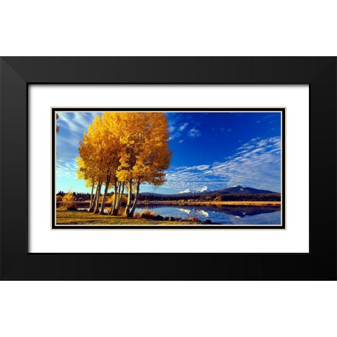Sisters in Autumn I Black Modern Wood Framed Art Print with Double Matting by Leahy, Ike