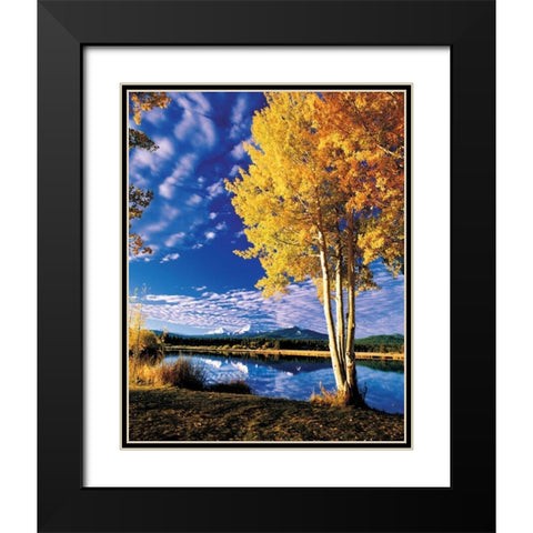 Sisters in Autumn II Black Modern Wood Framed Art Print with Double Matting by Leahy, Ike