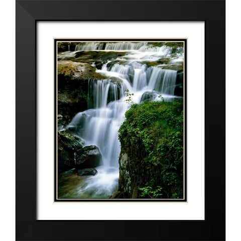 Lost Creek Falls Black Modern Wood Framed Art Print with Double Matting by Leahy, Ike