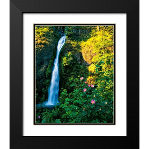 Horse Tail Falls Black Modern Wood Framed Art Print with Double Matting by Leahy, Ike