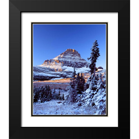 Reynolds Moutain Black Modern Wood Framed Art Print with Double Matting by Leahy, Ike