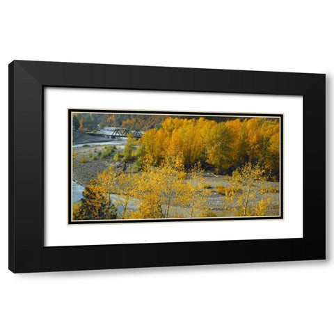 Hood River RR Bridge Black Modern Wood Framed Art Print with Double Matting by Leahy, Ike