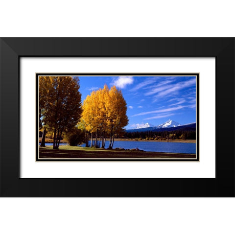 Sisters in Autumn III Black Modern Wood Framed Art Print with Double Matting by Leahy, Ike