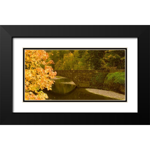 Stone Bridge Black Modern Wood Framed Art Print with Double Matting by Leahy, Ike
