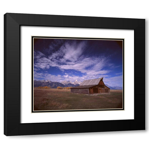 Barn Mormon Row Black Modern Wood Framed Art Print with Double Matting by Leahy, Ike