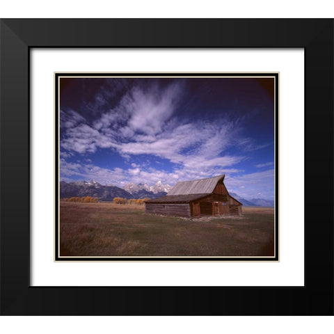 Barn Mormon Row Black Modern Wood Framed Art Print with Double Matting by Leahy, Ike