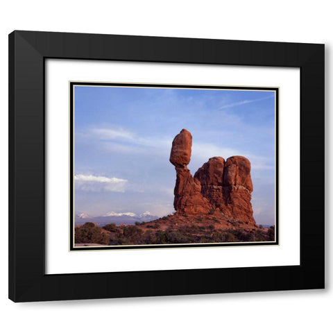 Balancing Rock Black Modern Wood Framed Art Print with Double Matting by Leahy, Ike