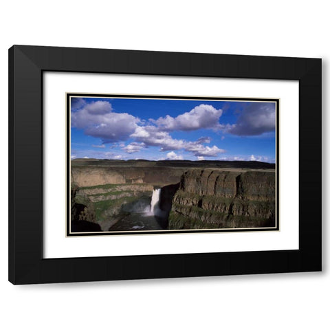 Palouse Falls Black Modern Wood Framed Art Print with Double Matting by Leahy, Ike
