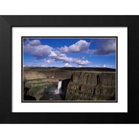 Palouse Falls Black Modern Wood Framed Art Print with Double Matting by Leahy, Ike