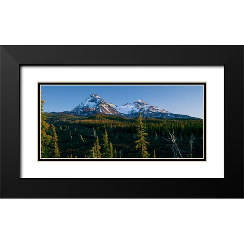 Twin Peaks Black Modern Wood Framed Art Print with Double Matting by Leahy, Ike