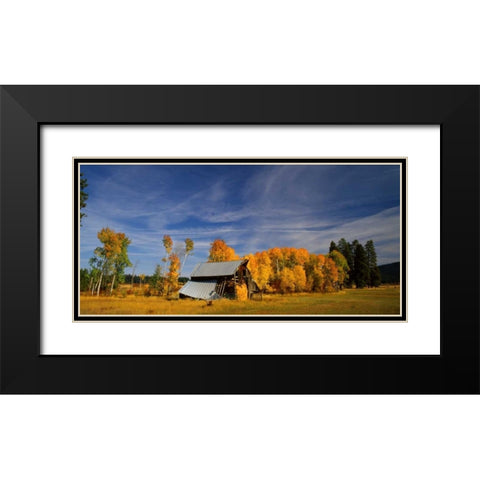 Old Barn Black Modern Wood Framed Art Print with Double Matting by Leahy, Ike