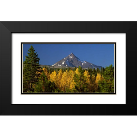 Mt. Jefferson Black Modern Wood Framed Art Print with Double Matting by Leahy, Ike
